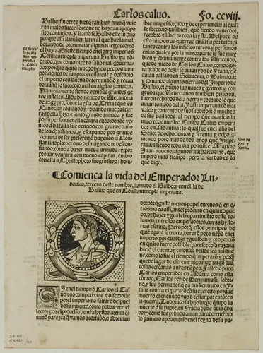 Leaf from Hystoria Imperial by Pedro Mexía, plate 80 from Woodcuts from Books of the XVI Century by Unknown Artist, print, 1564