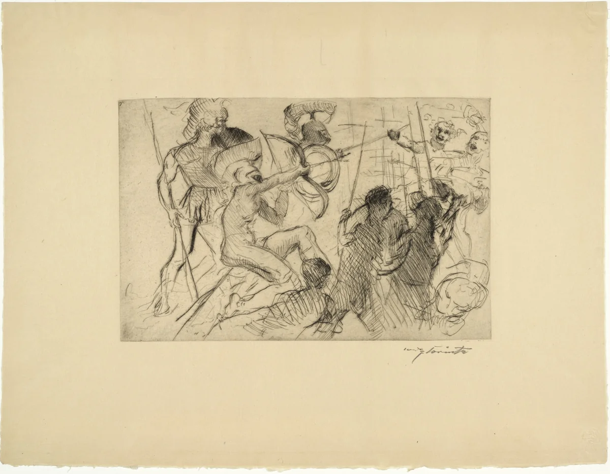 Variant of Odysseus and the Suitor (Variante zu Odysseus und die Freier) from Classical Legends (Antike Legenden) by Lovis Corinth, print, 1919