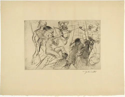 Variant of Odysseus and the Suitor (Variante zu Odysseus und die Freier) from Classical Legends (Antike Legenden) by Lovis Corinth, print, 1919