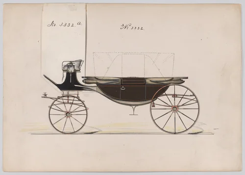 Design for Landau, No. 3332 by Brewster & Co., drawing, 1877