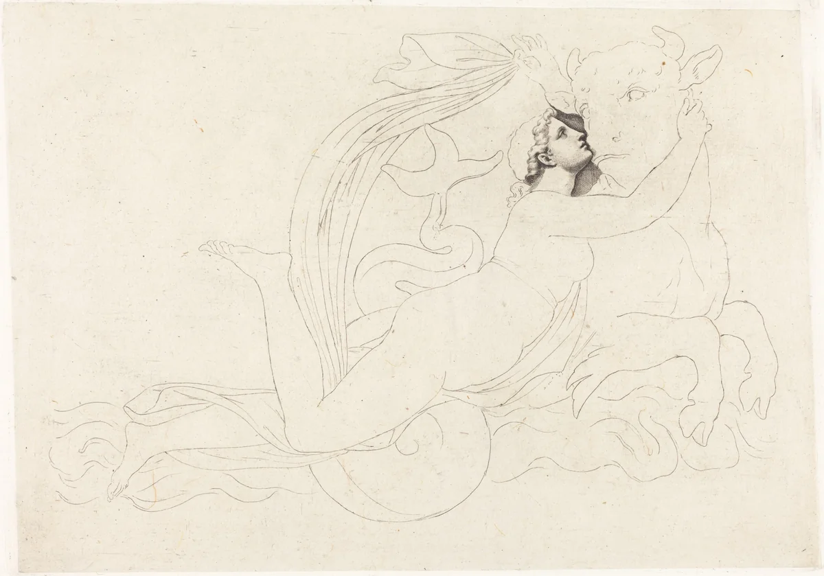 The Rape of Europa by Pierre-Paul Prud'hon, print, 1758-1823
