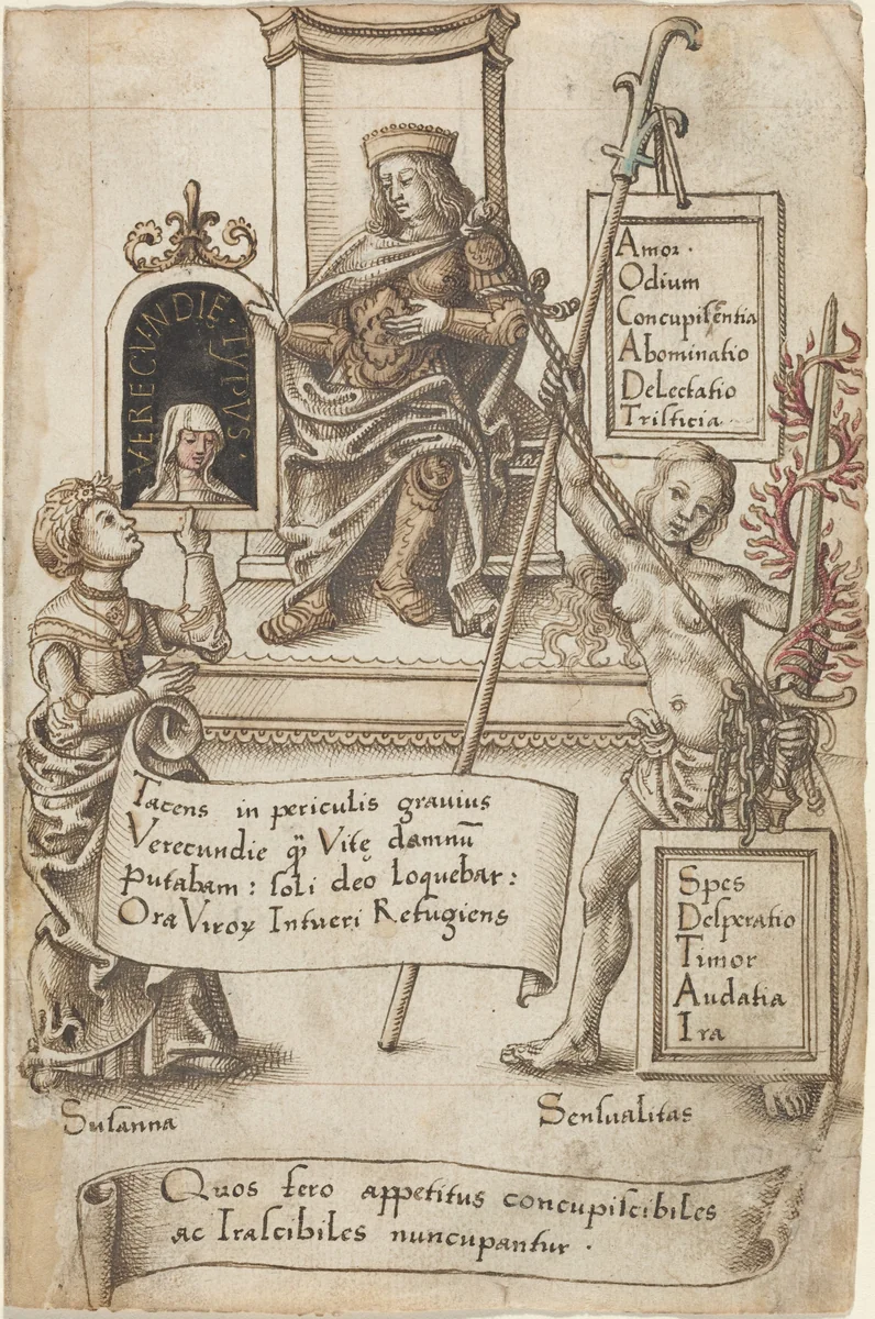 "Always Have the Bedclothes Folded up" [fol. 41 recto] by French early 16th Century, drawing, 1512-1515