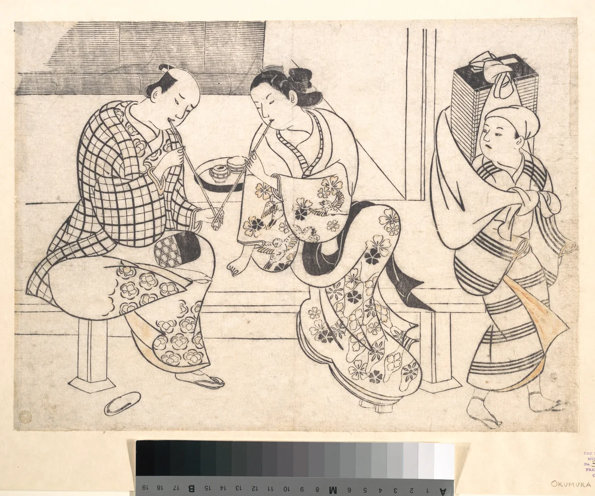 Amorous Couple by Okumura Masanobu (奥村政信), print, 1700-1733