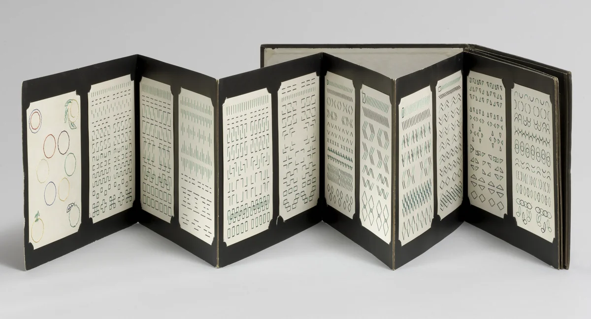 Sewing C.K.T.S. (Kindergarten material based on the educational theories of Friedrich Froebel) by Ella Steigelman, design, 1890