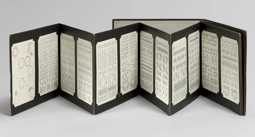 Sewing C.K.T.S. (Kindergarten material based on the educational theories of Friedrich Froebel) by Ella Steigelman, design, 1890