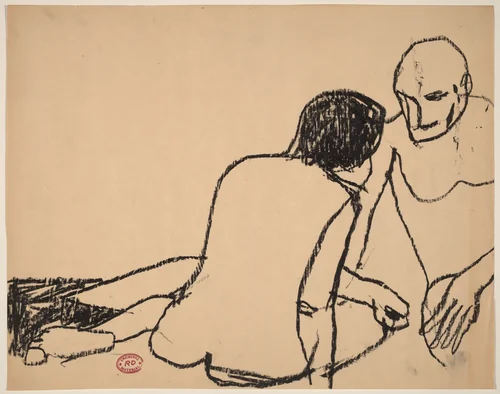 Untitled [seated couple] by Richard Diebenkorn, drawing, 1955-1967