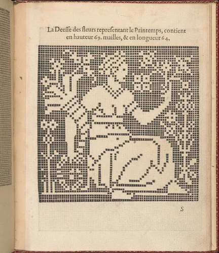 Les Singuliers et Nouveaux Portraicts... page 69 (recto) by Federico de Vinciolo, book, 1588