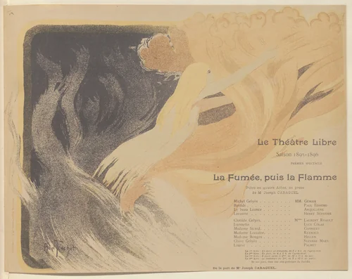 Program for Smoke then Flame (La Fumée, puis la Flamme) from The Beraldi Album of Theatre Programs by Louis Abel-Truchet, print, 1895