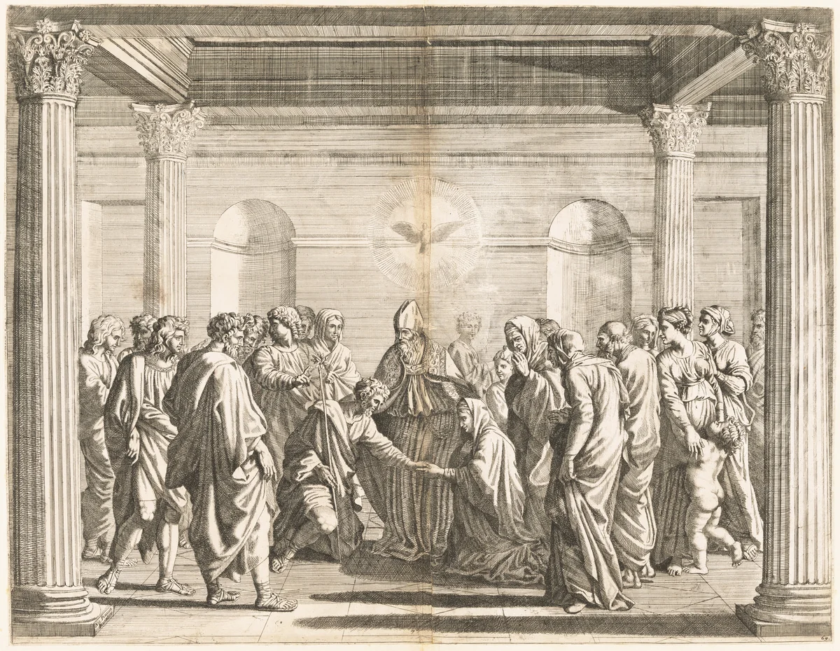 Marriage by Jean Dughet; Nicolas Poussin, print, 1645-1655