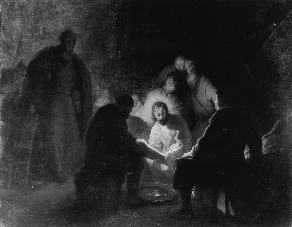 Christ Washing the Disciples' Feet by Jan Lievens, painting, 1620-1645