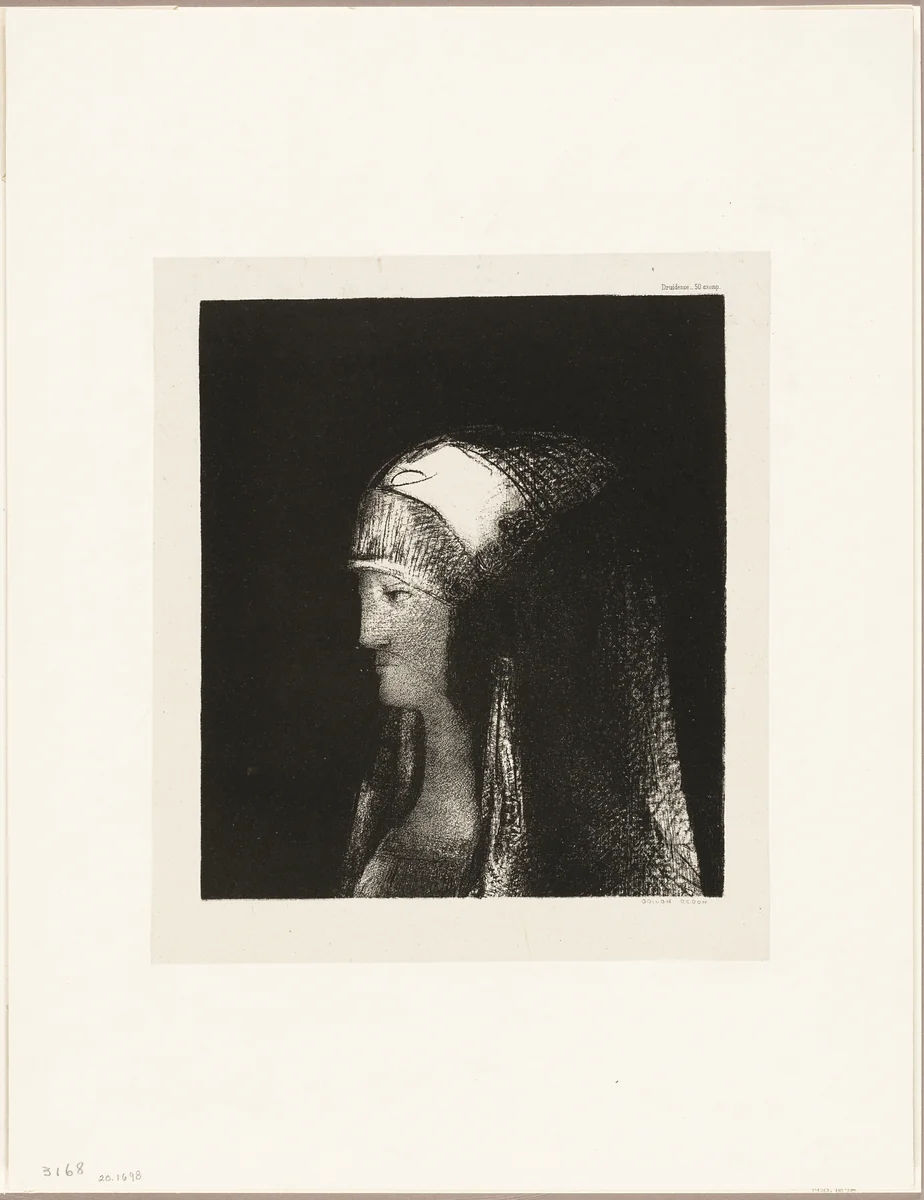 Druidess by Odilon Redon, print, 1891