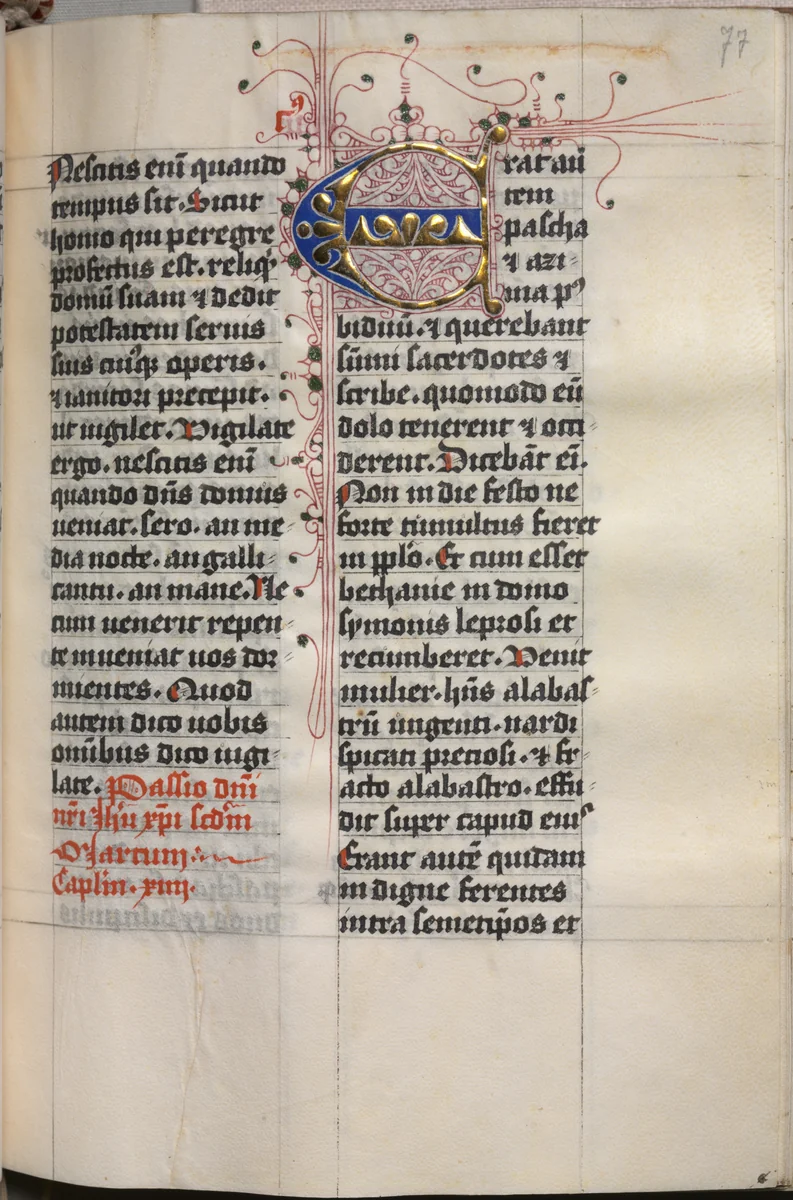 Gospel Book with Evangelist Portraits: Decorated Initial by Master of the House-Book, book, 1475-1485