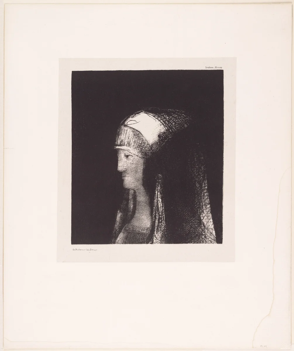 Druidess (Druidesse) by Odilon Redon, print, 1891