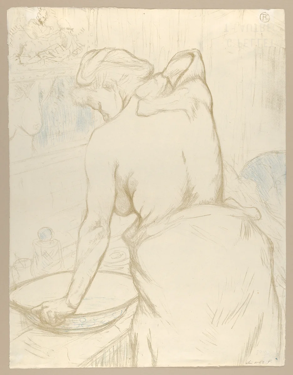 Washing, from "Elles" by Henri de Toulouse-Lautrec, print, 1896