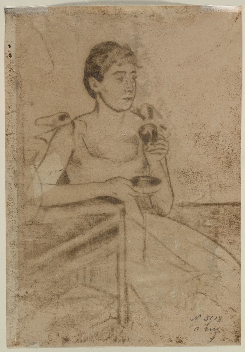 After-Dinner Coffee (verso) by Mary Cassatt, print, 1884-1894