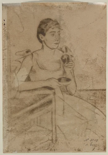 After-Dinner Coffee (verso) by Mary Cassatt, print, 1884-1894