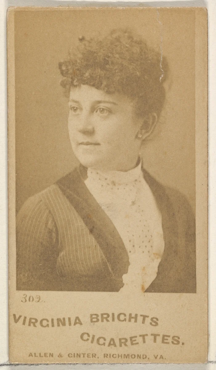 Card 302, from the Actors and Actresses series (N45, Type 5) for Virginia Brights Cigarettes by Allen & Ginter, photograph, 1885-1891
