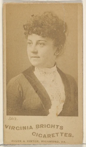 Card 302, from the Actors and Actresses series (N45, Type 5) for Virginia Brights Cigarettes by Allen & Ginter, photograph, 1885-1891
