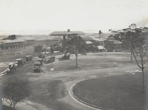 Tivoli Hotel. View from north wing, showing driveways and parking in front of building by Unidentified Photographer, photograph, 1914
