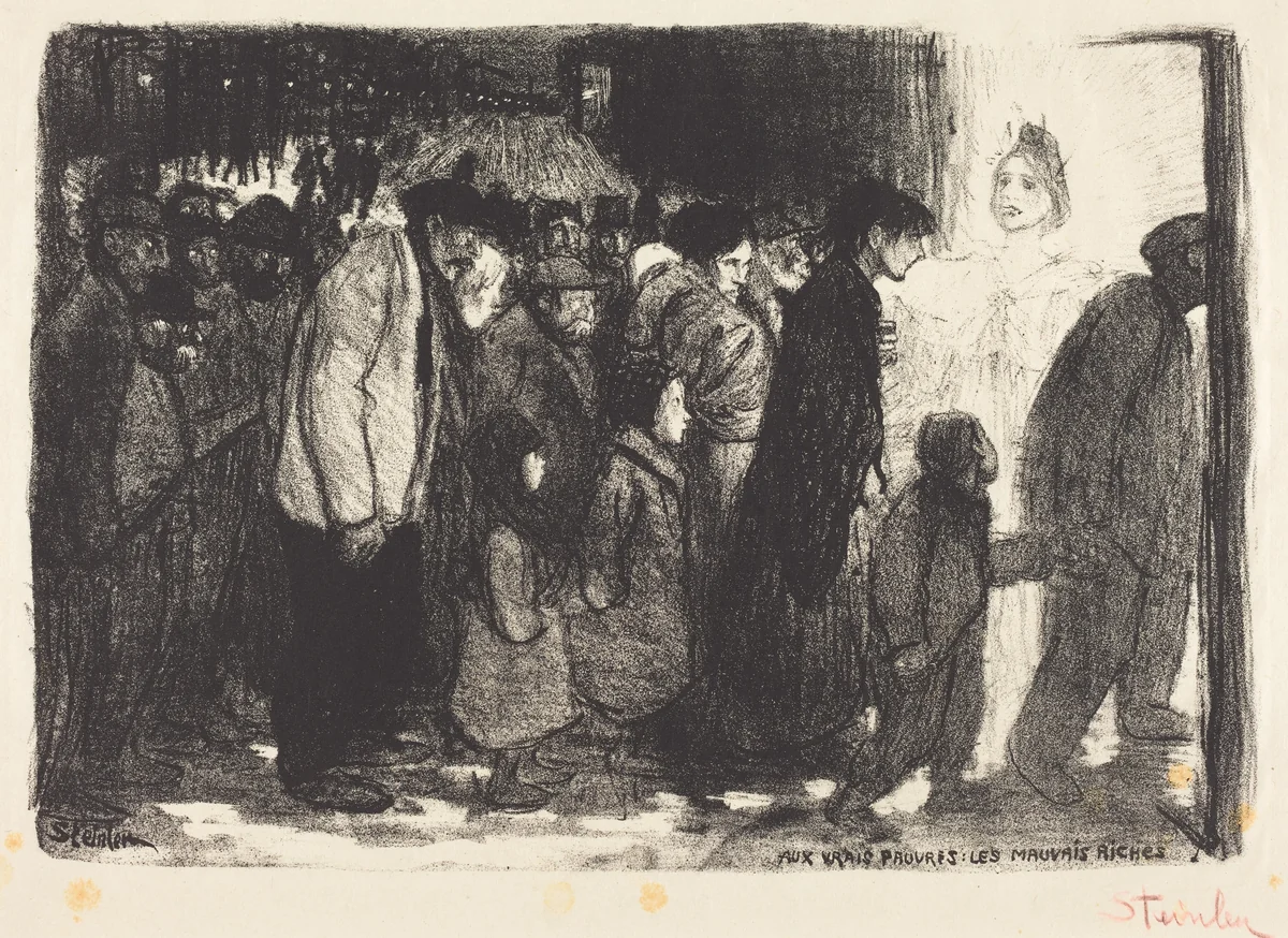 To the True Poor: The Wicked Rich (Aux vrais pauvres: Les mauvais riches) by Théophile Alexandre Steinlen, print, 1894