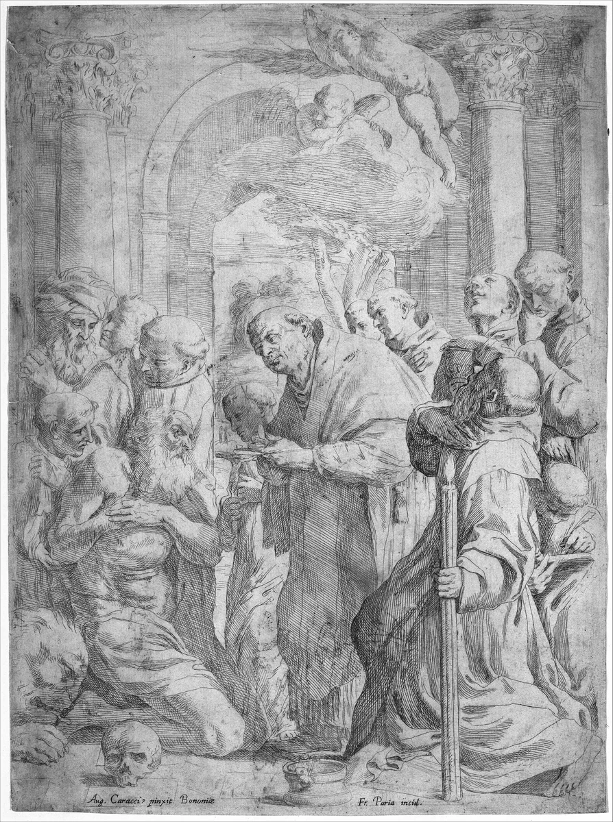 The Last Communion of Saint Jerome by François Perrier, print, 1584-1650