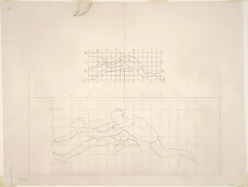 Studies for "Two Classical Male Figures Jumping" by John Singer Sargent, drawing, 1919-1920