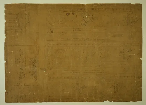 Auditorium Building, Chicago, Illinois, Plaster Arch Details by Adler and Sullivan, drawing, 1886-1889