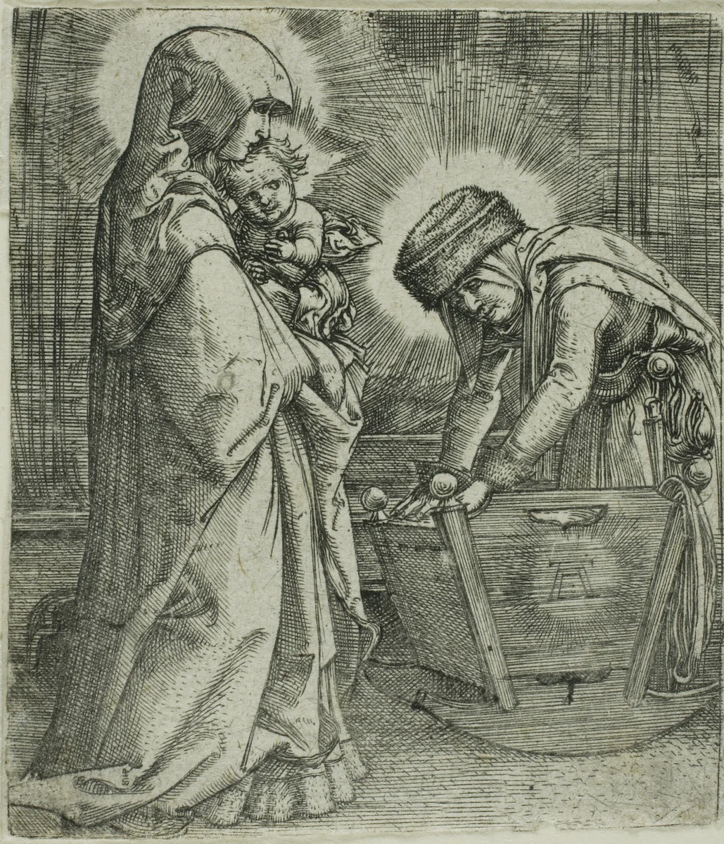 The Virgin and Child with Saint Anne at the Cradle by Albrecht Altdorfer, print, 1510-1525