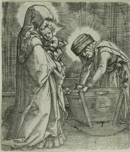 The Virgin and Child with Saint Anne at the Cradle by Albrecht Altdorfer, print, 1510-1525
