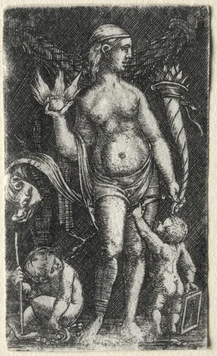 Venus between two cupids by Albrecht Altdorfer, print, 1520