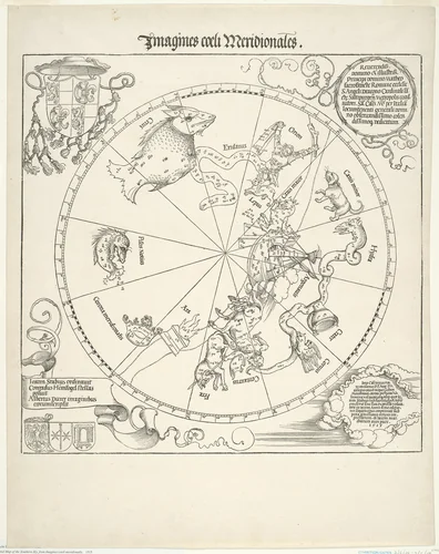 Celestial Map of the Southern Sky (Imagines coeli meridionalis) by Albrecht Dürer, print, 1515