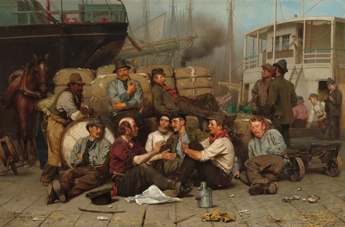 The Longshoremen's Noon by John George Brown, painting, 1879