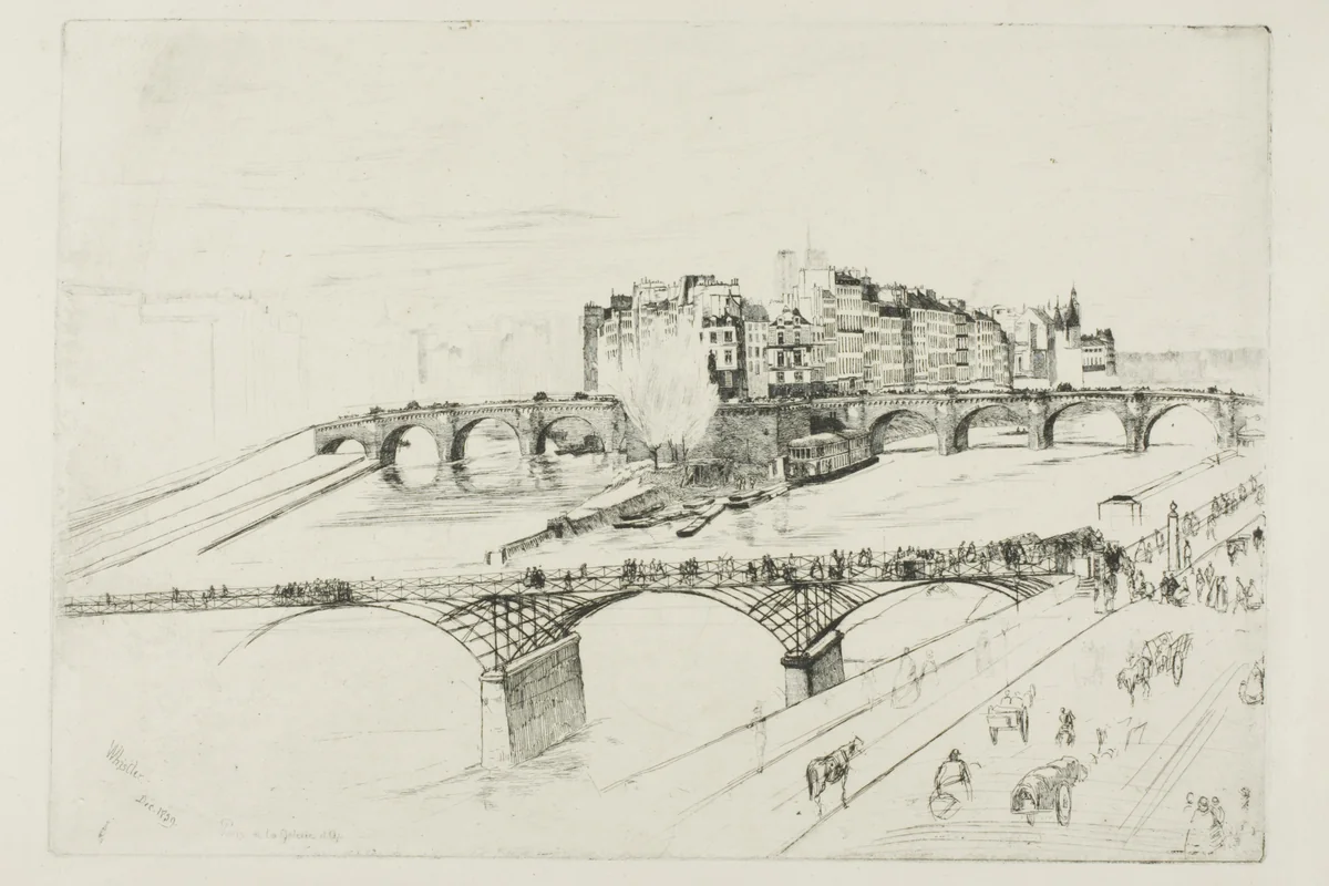 Isle de la Cité, Paris by James McNeill Whistler, print, 1859