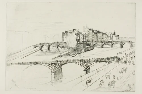 Isle de la Cité, Paris by James McNeill Whistler, print, 1859