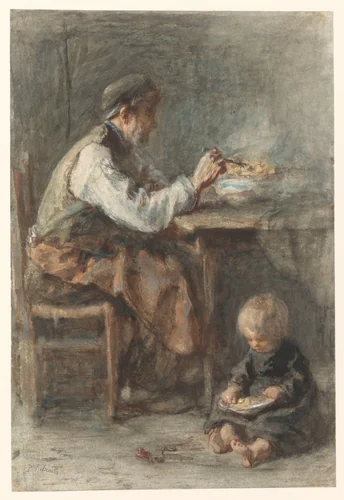De schoenmaker by Jozef Israëls, drawing, 1834-1911