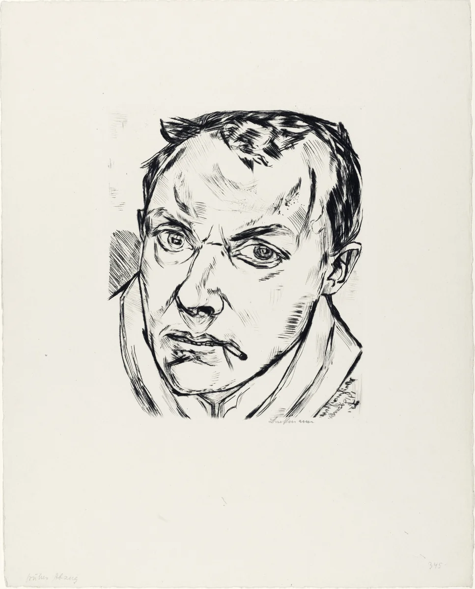 Large Self-Portrait (Grosses Selbstbildnis) by Max Beckmann, print, 1919