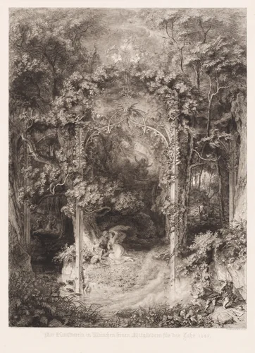 Das Waldfräulein (The Lady of the Forest) by Eugen Napoleon Neureuther; Wendelin Wick, print, 1845