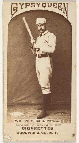 Arthur "Art" Wilson Whitney, 3rd Base, Pittsburgh, from the Old Judge series (N172) for Old Judge and Gypsy Queen Cigarettes by Goodwin & Company, photograph, 1887