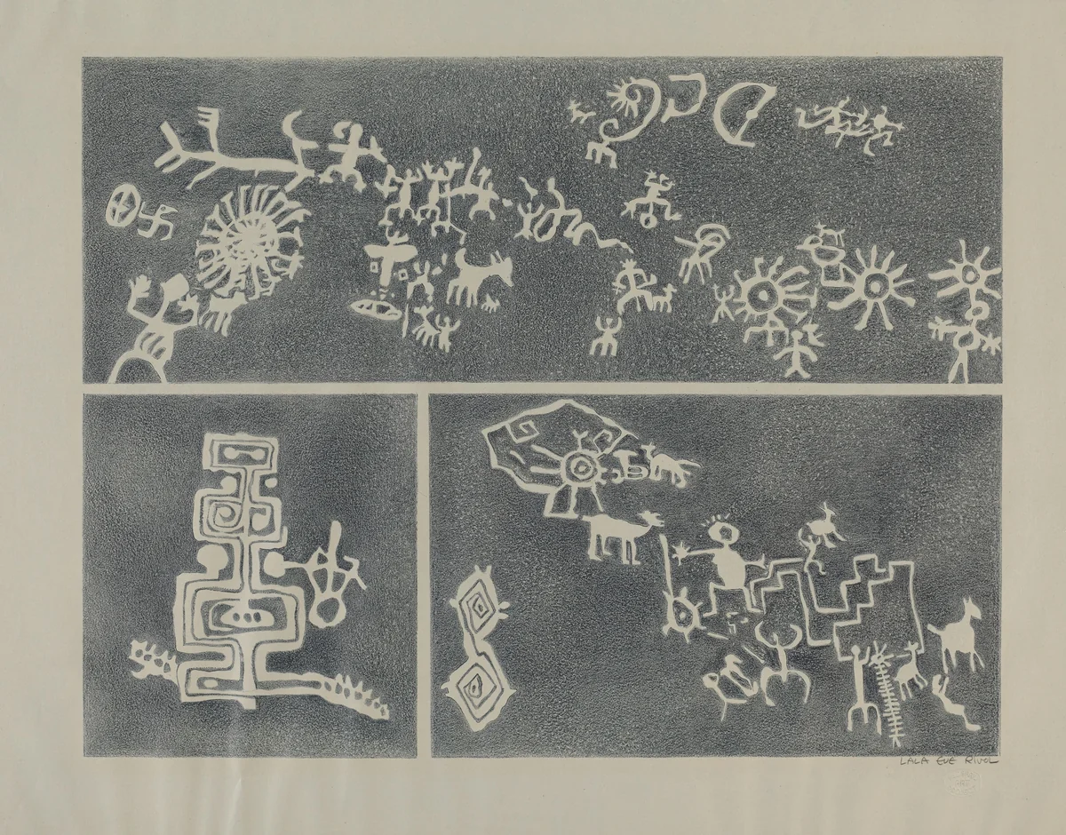 Petroglyph by Lala Eve Rivol, index of american design, 1935-1942