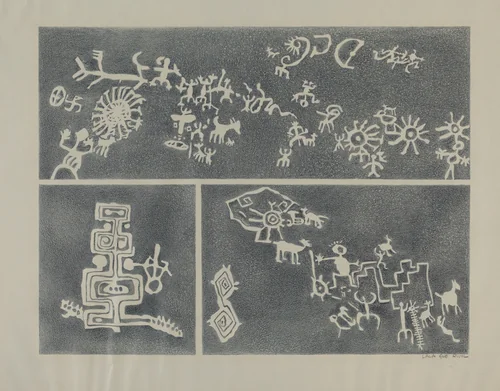 Petroglyph by Lala Eve Rivol, index of american design, 1935-1942