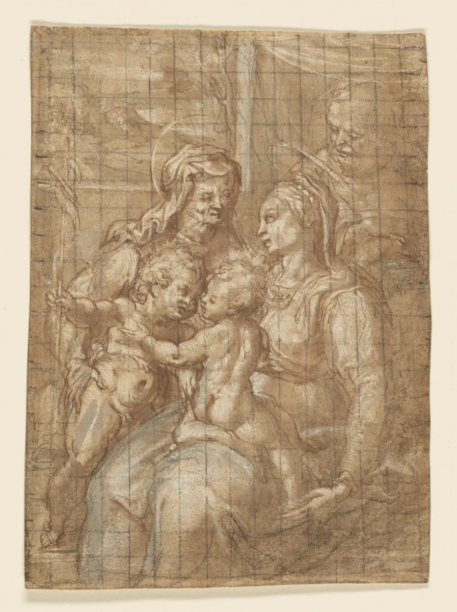 The Holy Family with Saint John the Baptist by Federico Barocci, artwork, 1570-1580