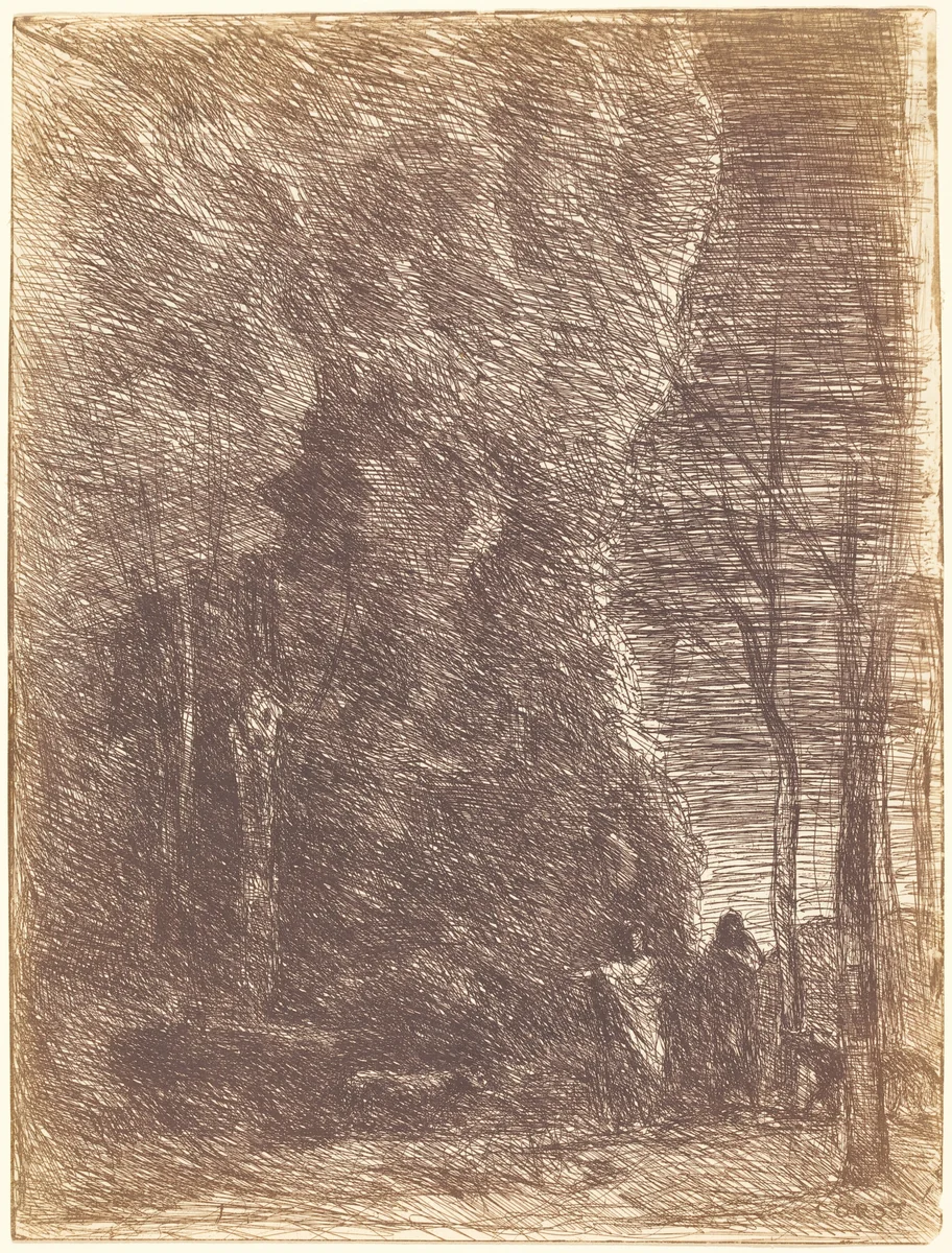 Dante and Virgil (Dante et Virgile) by Jean-Baptiste-Camille Corot, print, 1858