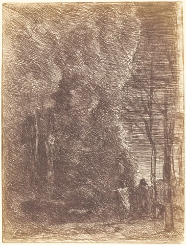 Dante and Virgil (Dante et Virgile) by Jean-Baptiste-Camille Corot, print, 1858