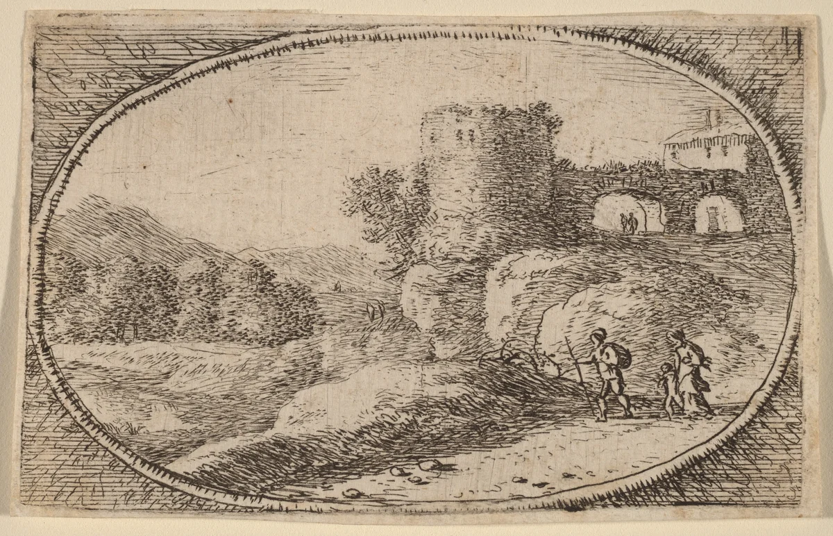The Large Round Tower by Herman van Swanevelt, print, 1600-1655