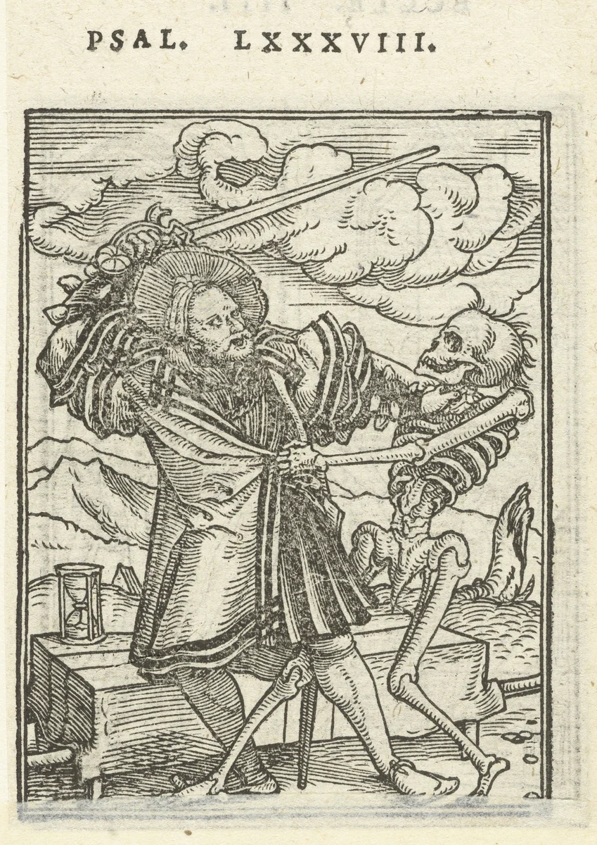 Edelman en de Dood by Hans Holbein, print, 1524-1526