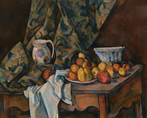 Still Life with Apples and Peaches by Paul Cezanne, painting, 1905