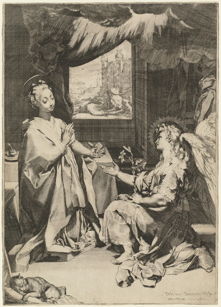 The Annunciation by Federico Barocci, print, 1535-1612