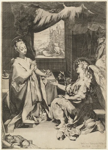 The Annunciation by Federico Barocci, print, 1535-1612