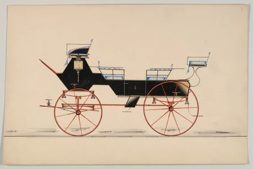 Drag (not numbered) by Brewster & Co., drawing, 1850-1870