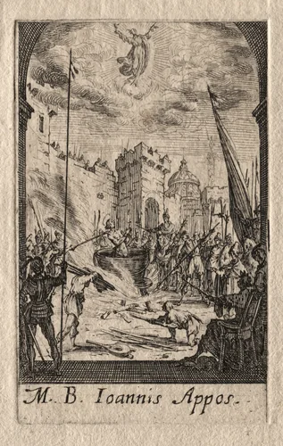 The Martyrdom of the Apostles: St. John the Evangelist by Jacques Callot, print, 1627-1637